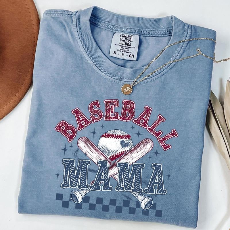 Comfort Colors Retro Baseball Mama Checkered Shirt, Baseball Mama T-shirt, Baseball Coquette Bow Tee, Sport Mom Gift