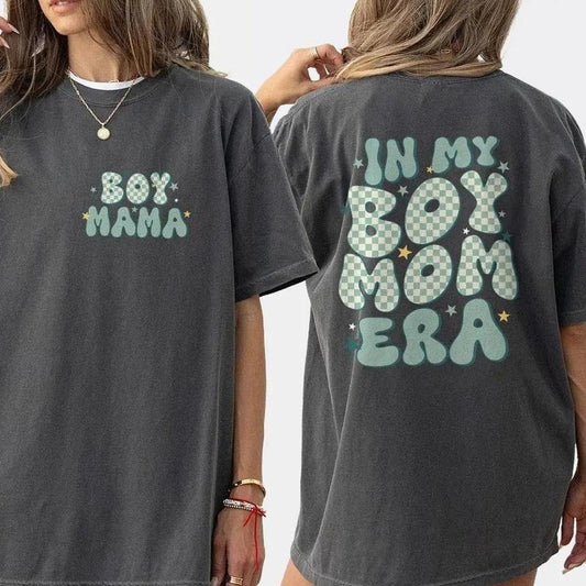 Comfort Colors Retro Boy Mom Shirt, Mother's Day Gifts For Boy Mom, New Boy Mama Gifts, Mom Of Boys, Mama Shirts, Mom Life Shirt Mama Gift, Mom Women Top, Funny Mom T-Shirt Womenswear Casual Clothing Comfortable
