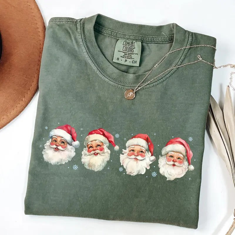 Comfort Colors Retro Christmas Shirt, Merry Christmas Shirt, Womens Holiday Shirt, Winter Shirt, Christmas Graphic Tee