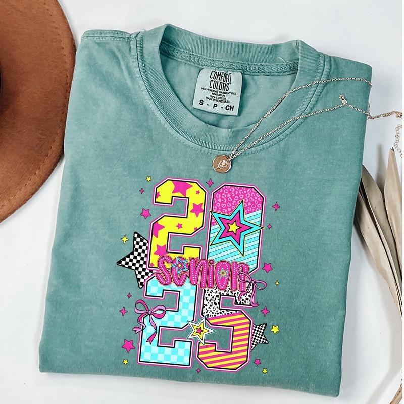 Comfort Colors Retro Class of 2025 Senior Shirt, Coquette Senior Tee, Class Of 2025 T-Shirt, Graduation Gift