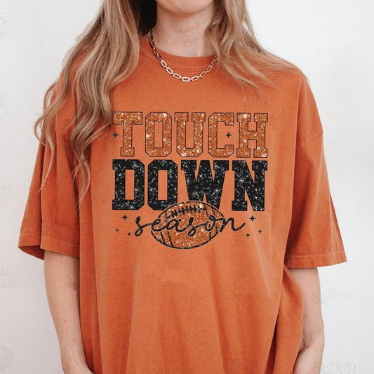 Comfort Colors Retro Football Shirt, Glitter Football Shirt, Football Mama Shirt, Football Mom Shirt, Sports Shirt, Football Season Shirt