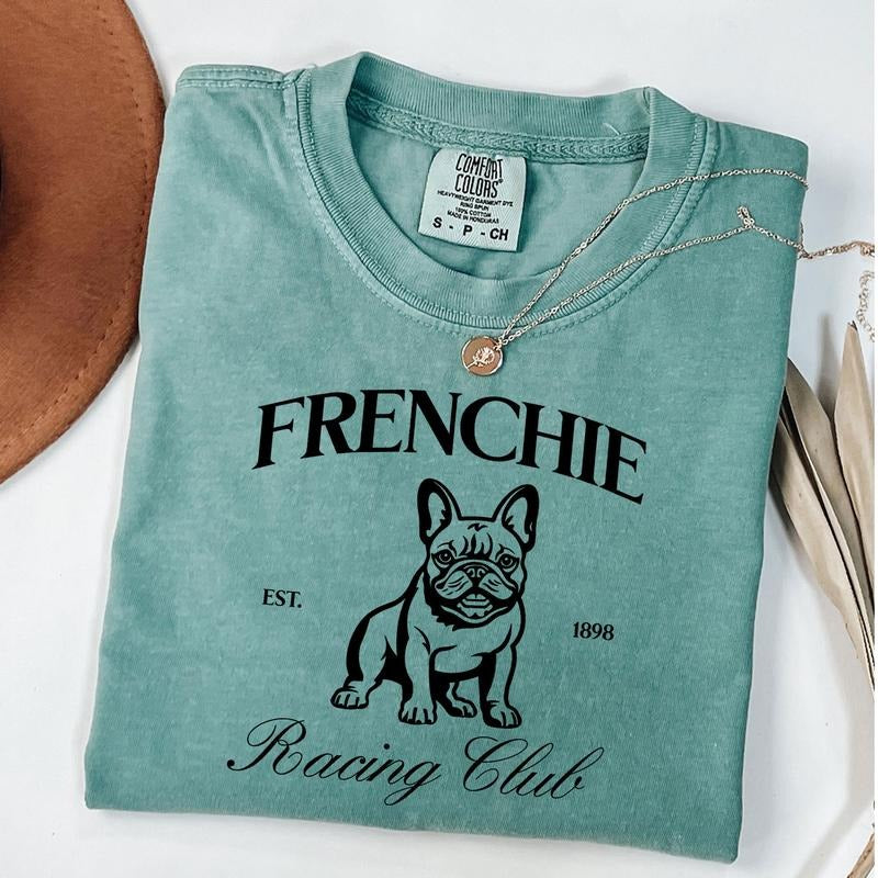 Comfort Colors Retro Frenchie Racing Club Shirt, French Bulldog Social Club T-Shirt, Funny Dog Shirt, Frenchie Mom Gift, Frenchie Dad Tee