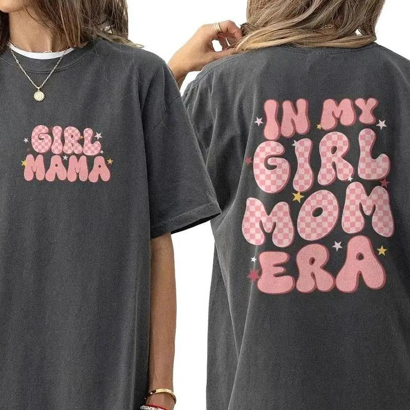 Comfort Colors Retro Girl Mom Shirt, Mother's Day Gifts For Girl Mom, New Girl Mama Gifts, Mom Of Girls, Mama Shirts, Mom Life Shirt Mama Gift, Mom Women Top, Funny Mom T-Shirt Clothing Womenswear Casual Comfortable Tee