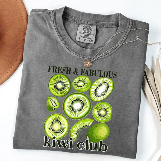 Comfort Colors Retro Kiwi TShirt, Vintage Fruit Label Tee, Y2K aesthetic Clothing