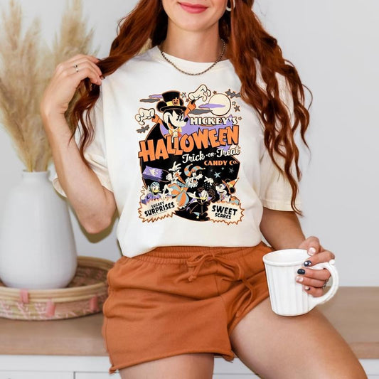 Comfort Colors Retro Mic.key Halloween Trick Or Treat Shirt, Vintage Halloween Shirt