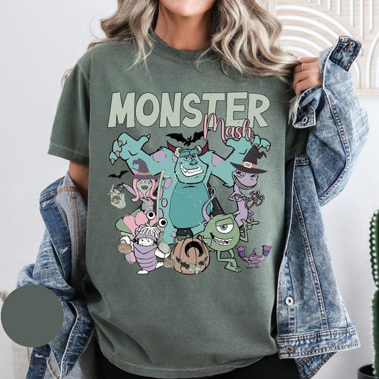 Comfort Colors Retro Mon.ster Mash Shirt, Halloween shirt, Vintage Ghost Halloween t-Shirt, Retro Fall Top, Fall Shirt