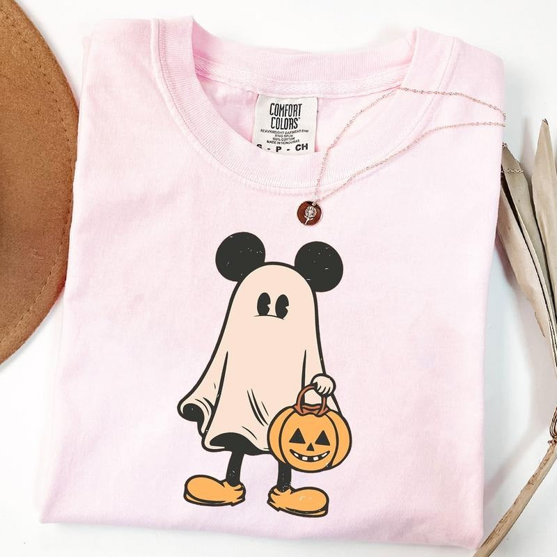 Comfort Colors Retro Mouse Ghost Shirt, Mouse Halloween Shirt