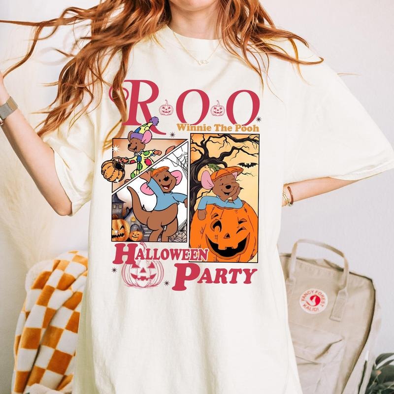Comfort Colors Roo Halloween Party Shirt, Pooh Halloween Shirt, Spooky Season Shirt