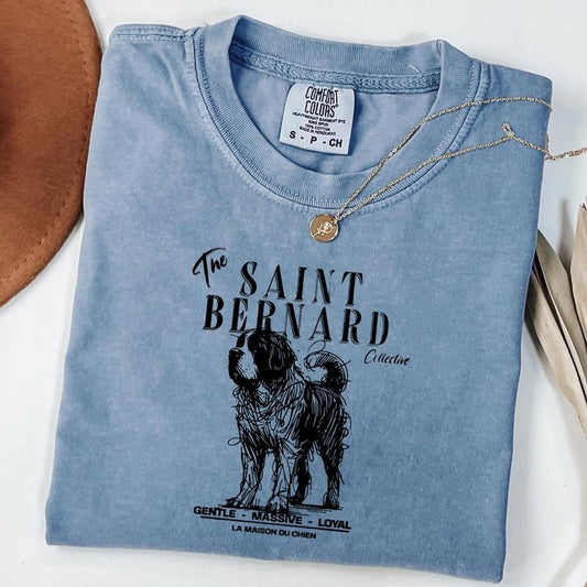 Comfort Colors Saint Bernard T-Shirt, Elegant Standard Saint Bernard Tee, Ink Sketch Poodle Shirt, Vintage Pet Graphic Tee, Proud Dog Owner Gift