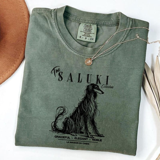 Comfort Colors Saluki T-Shirt, Elegant Standard Saluki Tee, Dog Lover Shirt, Ink Sketch Poodle Shirt, Vintage Pet Graphic Tee, Proud Dog Owner Gift