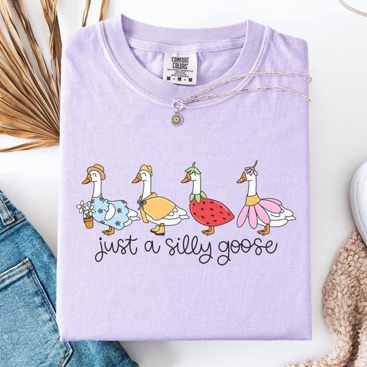 Comfort Colors Silly Goose On The Loose Shirt, Silly Goose Tshirt, Funny Graphic Tee, Cute Goose Easter T-Shirt