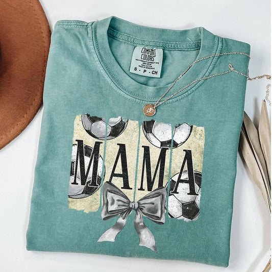 Comfort Colors Soccer Mama Shirt, Vintage Soccer Coquette Shirt, Soccer Mom T-shirt, Game Day Tee