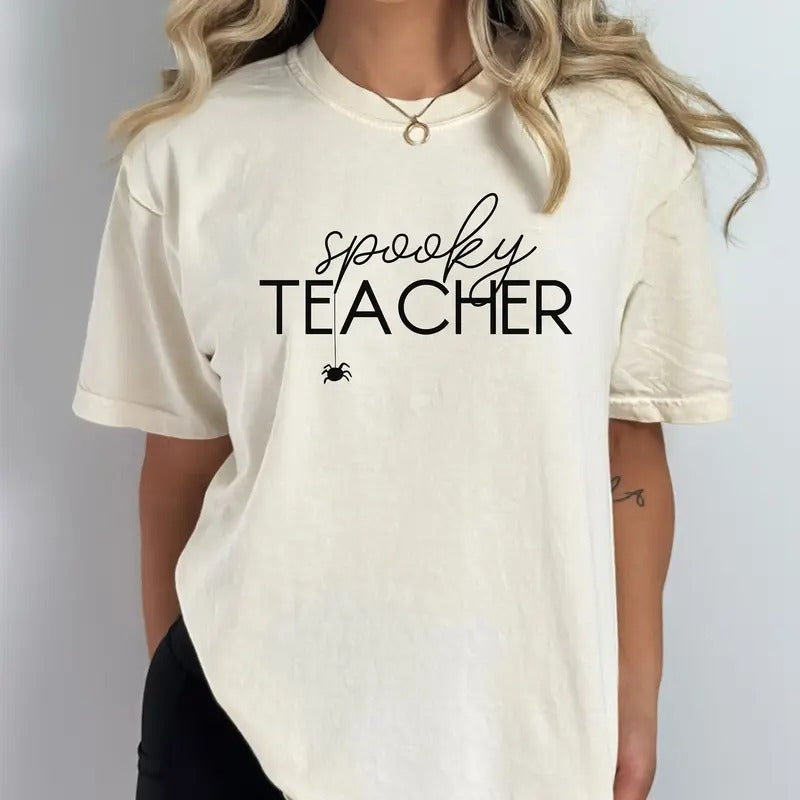 Comfort Colors Spooky Teacher Shirt, Teacher Halloween Shirt, Group Teacher Halloween Shirt, Fall Teacher Shirt