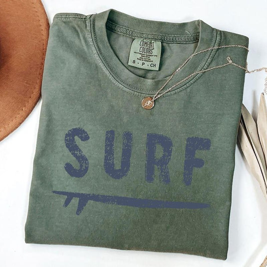 Comfort Colors Surf Shirt - Surfboard T-shirt - Summer Time Tee - Beach Vibes Shirt - Surfer Tee - Vintage Tshirt Cotton Fashion
