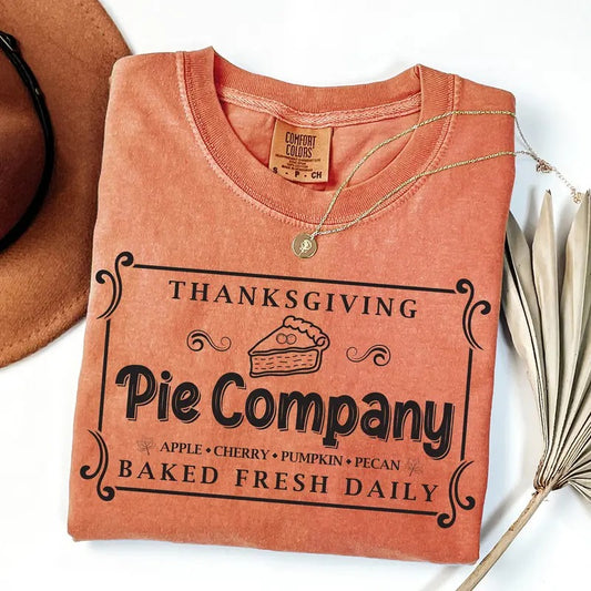 Comfort Colors Thanksgiving Pie Shirt, Pumpkin Pie Shirt, Thanksgiving Shirt for Women, Fall Shirt, Thanksgiving Gifts, Pumpkin Pie Co Tee