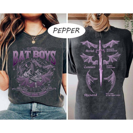 Comfort Colors The Bat Boys Double-Sided Shirt, Vintage Acotar Shirt, The Night Court Illyrians Shirt, A Court of Thorns and Roses Rhysand Cassian Azriel