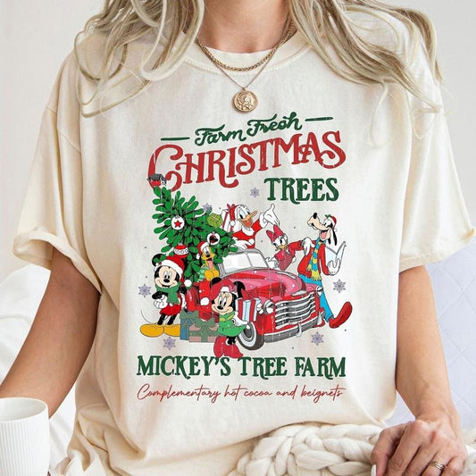 Comfort Colors Vintage Farm Fresh Christmas T-shirt, Crewneck Sweatshirt