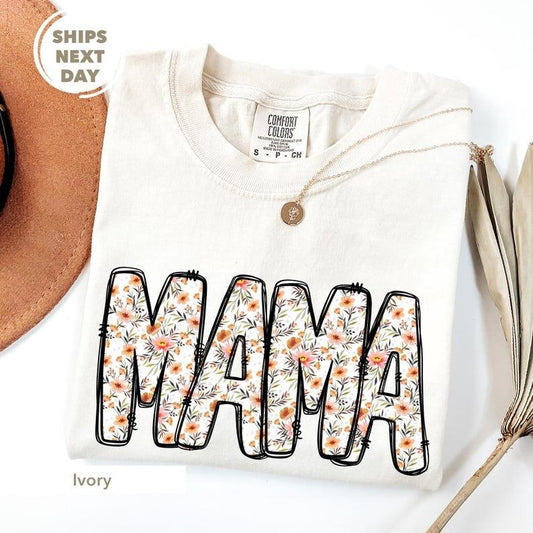 Comfort Colors Vintage Floral Mama T-shirt, Mama T-Shirt, Strong Woman Shirt, Gift for Mothers Daystyle{n002}3