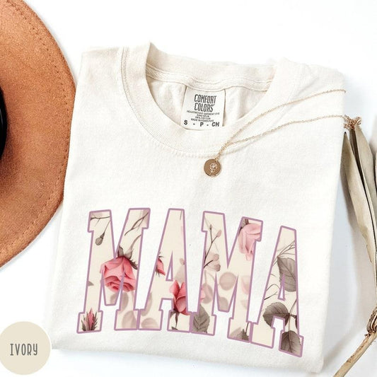 Comfort Colors Vintage Floral Mama t-shirt, Mama T-Shirt, Strong Woman Shirt, gift for mothers day, Mama teestyle{n002}2