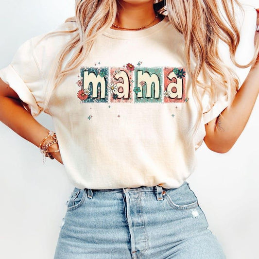 Comfort Colors Vintage Mama T-Shirt, Floral Mama Shirt, Boho Mama T-Shirt, Mother's Day Gift, Mom Gift