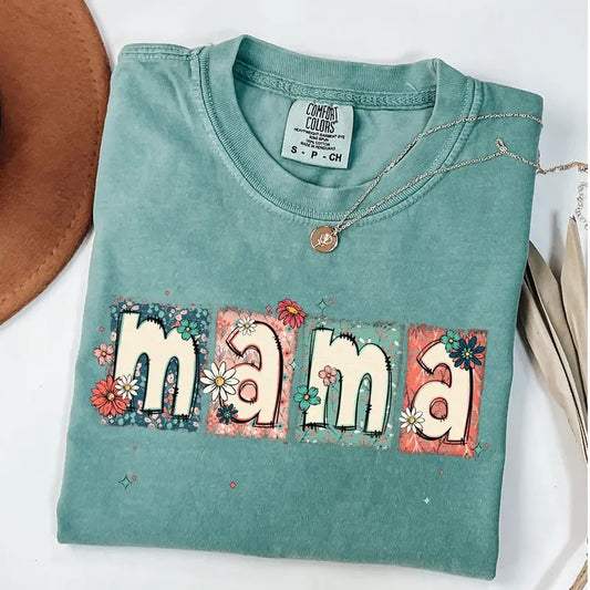 Comfort Colors Vintage Mama T-Shirt, Floral Mama Shirt, Boho Mom T-Shirt, Mother's Day Gift, New Mom Giftstyle{n002}2
