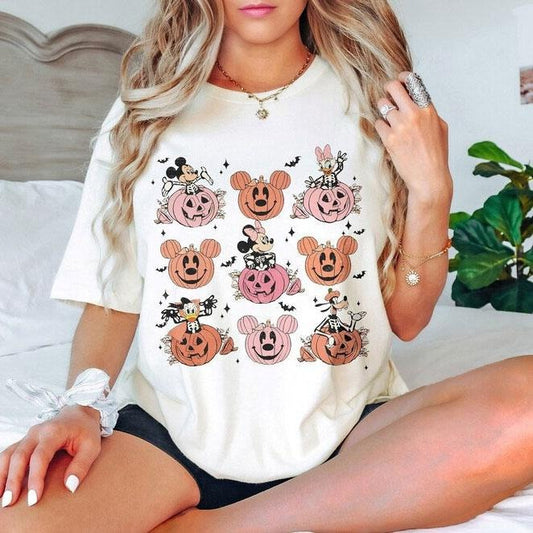 Comfort Colors Vintage Mic.key Skeleton Halloween Shirt, Pumpkins Shirt, Cute Fall Shirt, Skeleton Halloween Tee