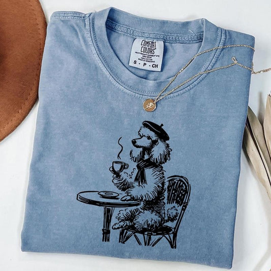 Comfort Colors Vintage Poodle Shirt, Poodle Paris Tee, Retro Dog Shirt, Funny Dog Shirt, French Dog T-Shirt, Poodle Lover Gift