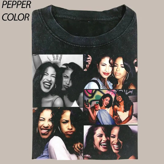 Comfort Colors Vintage Selena and Aaliyah Shirt, Aaliyah One in a Million Hoodie, Aaliyah Tee, Aaliyah Hiphop Sweatshirt, Aaliyah Graphic Tee, Selena Shir