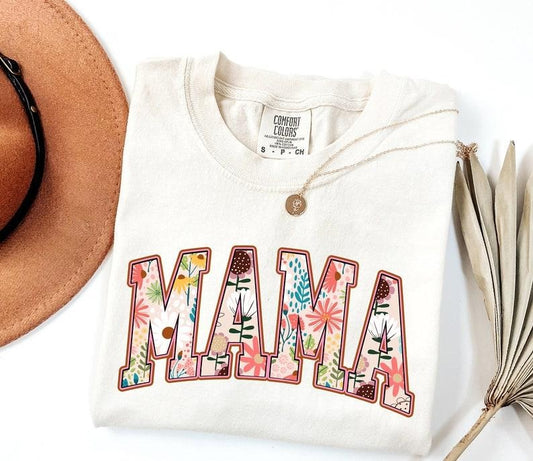 Comfort Colors Vintage floral Mama t-shirt, Mama T-Shirt, Strong Woman Shirt, Gift For Mothers Daystyle{n002}2