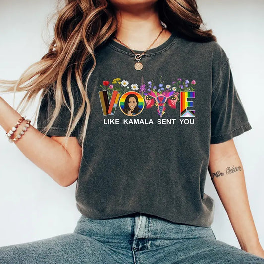 Comfort Colors Vote Like Kamala Sent You Shirt, Vote Like Ruth Sent You, Madam President Tee, Vote For Kamala Tee, Kamala 2024 Shirt, Feminist Vote Shirt
