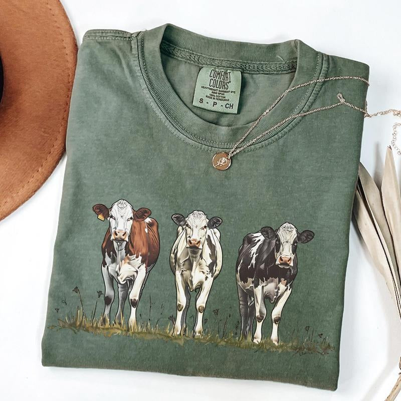 Comfort Colors Western Shirt, Cows Shirt, Cow Lover Shirt, Funny Cow Shirt, Farm Lover Shirts, Farm Animal Shirt Cotton