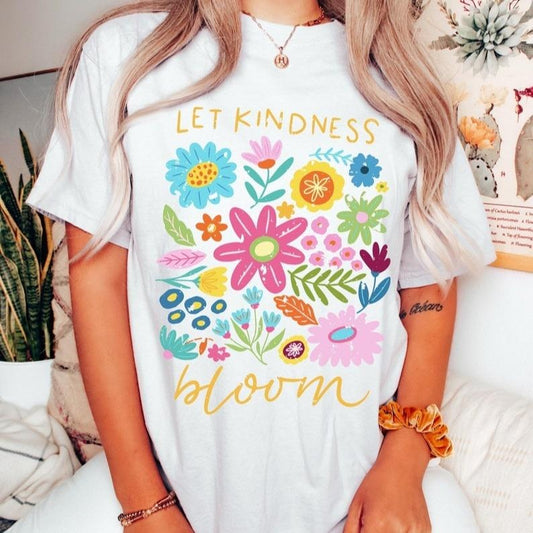 Comfort Colors Wildflower Shirt, Botanical Shirt, Nature Shirt, Let kindness bloom, Wildflower Tshirt, Be Kind Shirt, Floral Kindness Top Womenswear