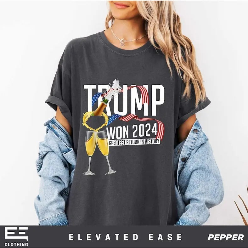 Comfort Colors Won 2024 Shirt, Election Shirt, Republican shirt, Donald Trump Shirt, Election Winner Trump Shirt, President Trump Shirt