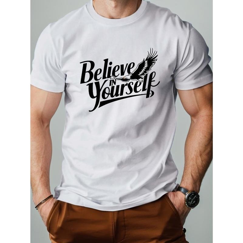 Comfort Fit Cotton printed crew-neck T-shirt for adult men - soft, breathable, slightly stretchy fabric - perfect for all-season casual wear Made in USA