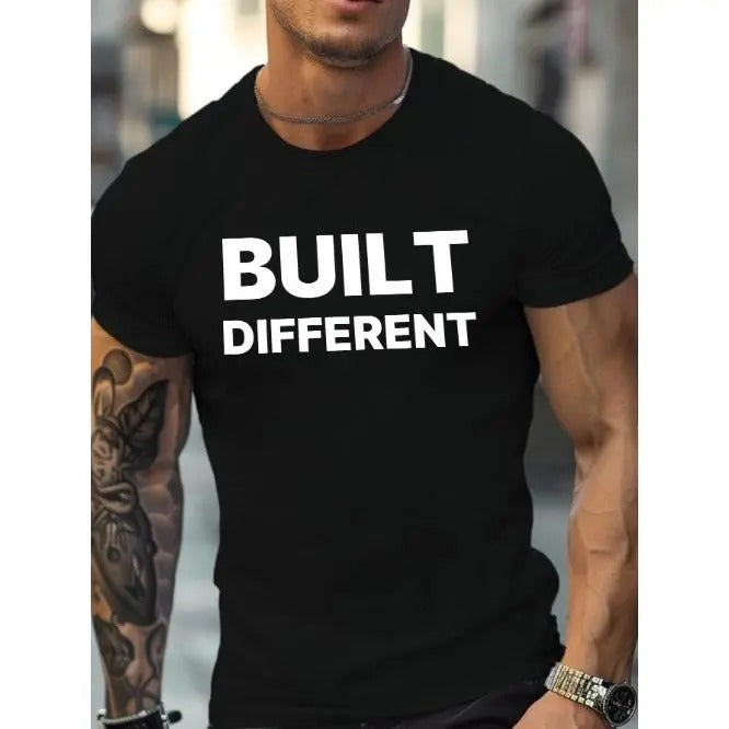 Comfort Fit Crew Neck T-Shirt - Soft, Breathable, Regular Fit, Machine Washable, All-Season Wear for Men - High-Quality Knit Fabric, Slight Stretch, Print Pattern, Casual Style Made in USA