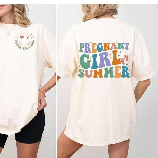 Comfort Pregnant Girl Summer Shirt, Retro Pregnant Girl Tshirt, Baby Announcement Shirt, Mom to Be Tee, Gift for New Mom, First Time Mom Tshirt, Pregnancy Reveal Tee, Baby Shower Gift, Mom Shirt. Pregnancy Gift for Mom, Funny Pregnant Shirt for Women
