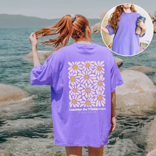 Consider the Wildflowers Retro Christian Comfort Colors Shirt, Christian Wildflowers Shirt for Friend, Christian Gift, Religious Concert Womenswear Tee