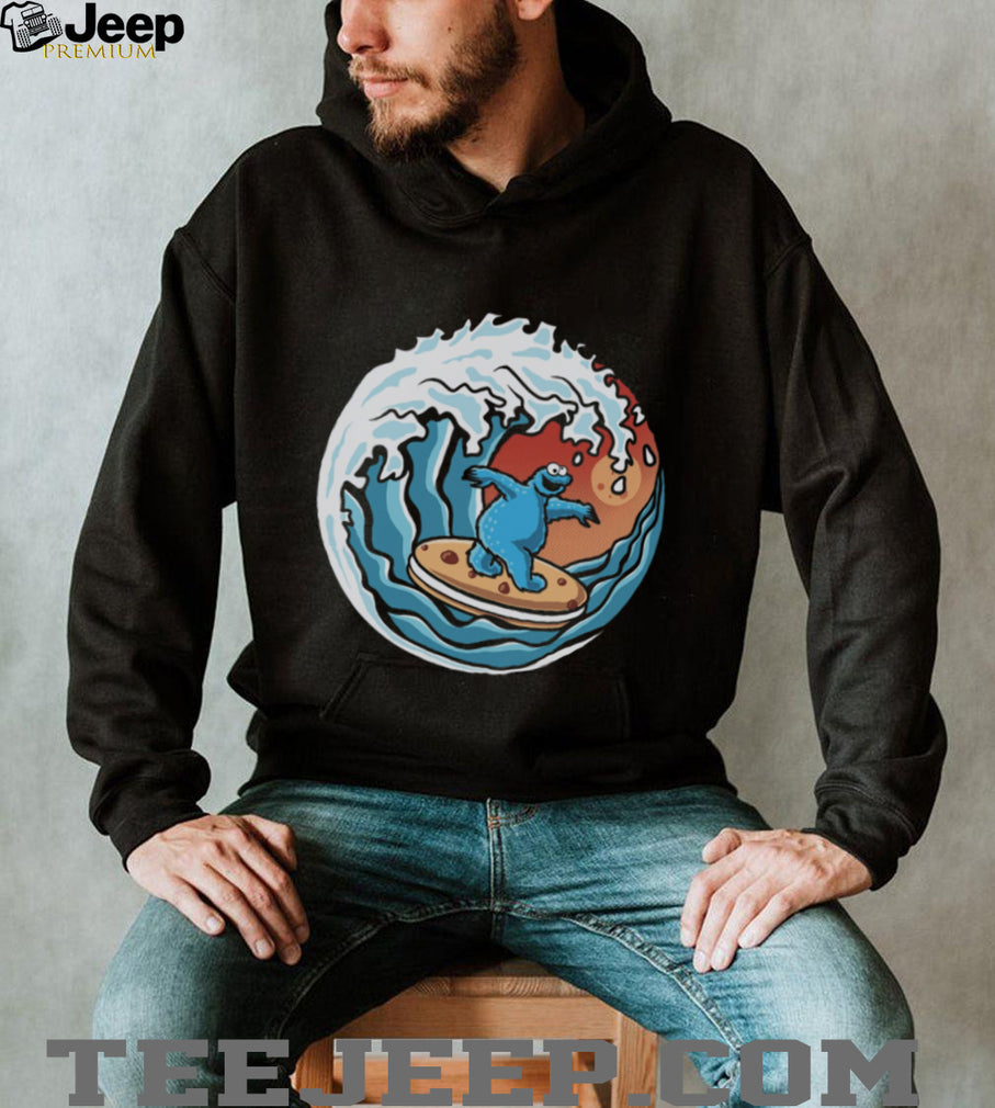 Cookie Monster Surfing The Great Wave Graphic T Shirt