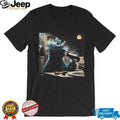 Cookie Monster Using Hair Dryer Funny Meme Graphic T Shirt