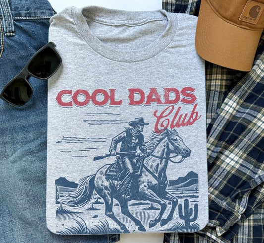 Cool Dads Club Shirt, Cowboy T-Shirt, Funny Husband Shirt, Gift for Him, Father's Day Gift, Daddy Shirt, Dad to Be Gift Classic Cotton