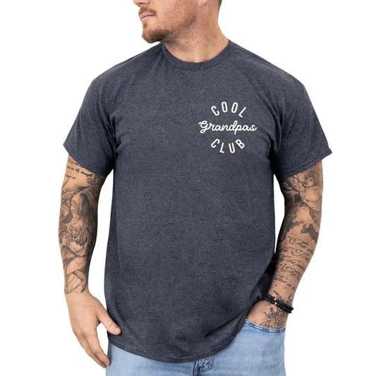 Cool Grandpas Club Shirt for Men, Cool Grandpa Tee, Granddad Top, Funny Papa Tshirt, Father's Day Gift for Grandfather, Classic Cotton Fabric Menswear