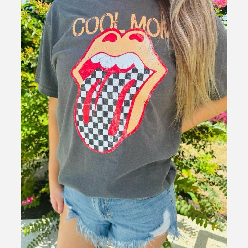 Cool Mom T shirt | pepper  comfort colors t shirt | Checkered Print