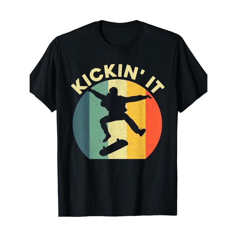 Cool Skateboarding Art for Men Women Skateboarding Tee 100% cotton Tee Made in USA