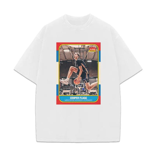 Cooper Flagg Rookie Card Fleer Vintage Basketball Style Men T-Shirt Crewneck Cotton