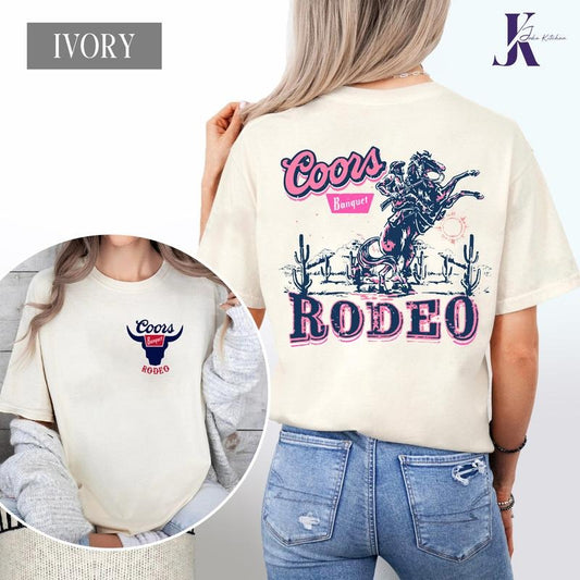 Coors Banquet Rodeo Comfort Colors T-Shirt, Cowboy Graphic Comfort Colors Tee, Western Style Casual Wear