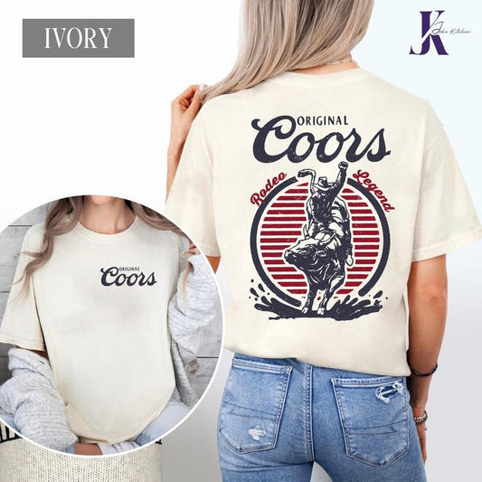 Coors Banquet Rodeo Comfort Colors T-Shirt, Cowboy Graphic Comfort Colors Tee, Western Style Casual Wearstyle{n002}2