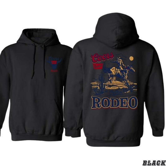 Coors Banquet Rodeo Graphic Hoodie - Vintage Cowboy Design for Western Enthusiasts Classic Menswear coors cowboy
