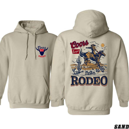 Coors Banquet Rodeo Hoodie - Classic Bull Riding Design, Perfect for Rodeo Fans, Ideal for Casual Wear, Comfortable and Stylish, Hoodie For Men, Hoodie For Women Casual Sweater Menswear Tops