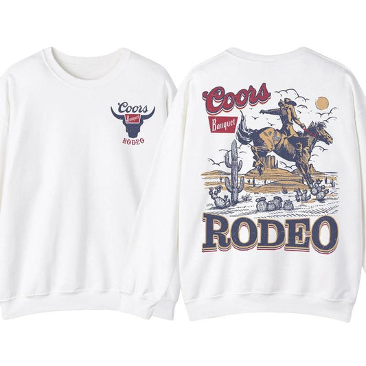 Coors Rodeo Vintage Graphic Sweater, Retro Cowboy Women Sweatshirt