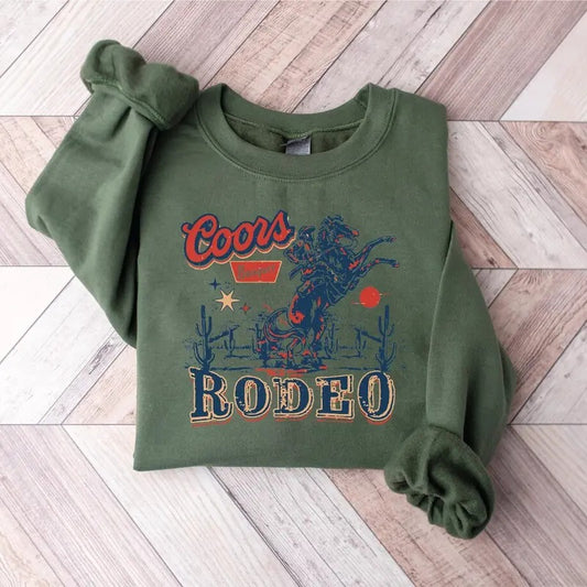 Coors Rodeo Western Cowboy Sweatshirt, Cowboy Crewneck, Aesthetic Hoodie, Coors Vintage Rodeo Sweatshirt, Gift For Him